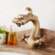 Dragon shape  Bathroom Basin Faucet Brass Antique Hot and Cold bathroom Sink Mixer Tap 2024 - buy cheap