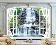 beibehang Custom wallpaper 3D Photo Fresco window waterfall living room bedroom Hotel TV backdrop Papel de parede 3d wallpaper 2024 - buy cheap