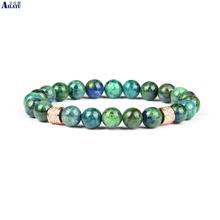 Ailatu Clear Cz Cylinders Beaded Bracelet with 8mm Natural Lapis Lazuli Phoenix Stone Beads Top Quality 2024 - buy cheap