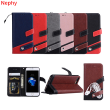 Nephy Bracket Leather Cell Phone Case for iPhone X 10 6 6S 7 8 Plus 5S 5 s SE 6Plus 6SPlus 7Plus 8Plus flip wallet Strap Cover 2024 - buy cheap