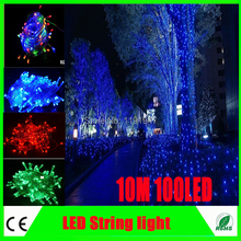 5pcs/lot 10M 100 LED string Light Christmas xmas Decoration lights 110V/220V Wedding garland outdoor curtain rope lamps 7 colors 2024 - buy cheap