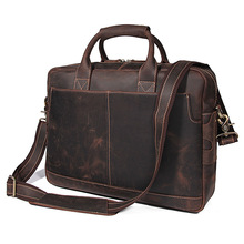 Nesitu Black Brown Genuine Leather Office Men Briefcase with YKK zipper A4 Portfolio 14'' Laptop Men Messenger Bag Vintage New 2024 - buy cheap
