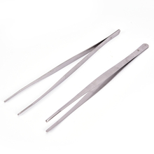 1PCS BBQ tool 12'' 30cm Kitchen Tool Straight Tweezers Silver Stainless Steel Long Food Tongs 2024 - buy cheap