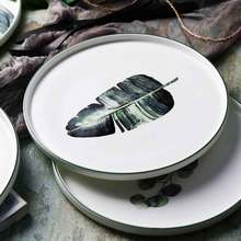 Plato de porcelana de hueso de estilo nórdico, plato de cerámica pintado a mano creativo, plato para carne, ensalada, postre, vajilla única, bandeja para pastel 2024 - compra barato