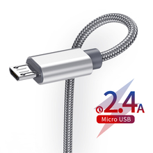 Кабель Micro USB для быстрой зарядки 2.4A кабель передачи данных телефона для Xiaomi Redmi Note 5 кабель Microusb зарядный провод для samsung huawei AG 2024 - купить недорого