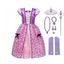 MUABABY Princess Sofia Dress Up Clothes for Little Girls Children Sophia Fancy Party Costume Kids Halloween Birthday Outfit 2-8T 2024 - buy cheap