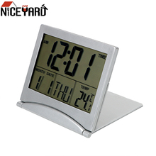 Multifunction Foldable Alarm Clock Desk Clock Time Date Temperature Timer Portable LCD Digital Electronic Clocks Home Decor 2024 - buy cheap