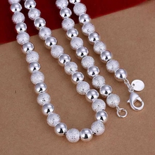 Necklace 925 Silver Necklace 925 Silver Trendy Jewelry Necklace Beads 20 Inches Jewelry Wholesale Free Shipping Lahzg N086 2024 - buy cheap