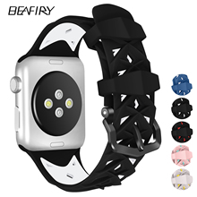 Ladrão BEAFIRY Moda Silicone faixa de Relógio Pulseira Para Apple 38mm 42mm para Cinta iwatch Série 3/2 /1 relógio Cinto 2024 - compre barato