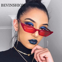 New Arrival 2018 Small Size Sexy Cute Women Sunglasses Cat Eye Vintage Brand Designer Transparent Red Pink Yellow Lens Glasses 2024 - buy cheap