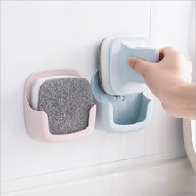 Kitchen Cleaning Brush Hold Rack Sponge Wall-Mounted With Handle Pot Clean Brush Magic Sponge Eraser Bath Degreasing Brush Rack 2024 - buy cheap