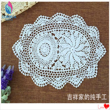 2015 free shipping cotton crochet ova lace table coaster table mat with flower napkin cup pads for tea table lace doily tablepad 2024 - buy cheap
