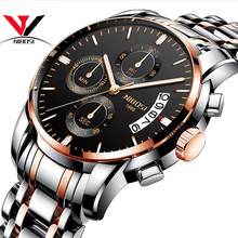 NIBOSI 2019 Chronograph Mens Sport Watches Men Waterproof Rose Gold Business Casual Wrist Watch Full Steel Male Clock 2024 - buy cheap