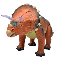 Triceratops brinquedo de dinossauro, elétrico, controle remoto, modelo de brinquedo, som e luz de animal pronto para carregar, plástico operado a bateria, unissex 2021 2024 - compre barato