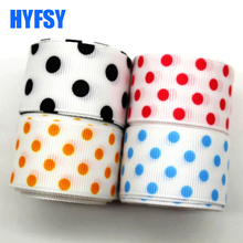 Hyfsy fita de bolinhas branca, 10057, 25mm, 10 jardas, faça você mesmo, embalagem de presente, artesanal, fita de gorgorão 2024 - compre barato