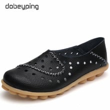 Dobeyping mocassins femininos de couro legítimo, sapatos femininos, sem cadarço, respirável, 35-44 2024 - compre barato