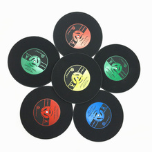 6PCS 4 Colors Non Slip Cup Mat Retro Vinyl Coasters Vintage CD Record Cup Pad Creative Home Bar Table Decor Coffee Drinks Mats 2024 - buy cheap