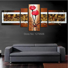 Hand Painted Abstract Red Lotus Art Dancing Oil Painting Modern Art On Canvas Painting Living Room Decoration Free Shipping 2024 - buy cheap