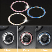 Fashion Crystal Rhinestone Decor Car Engine Start Stop Ignition Key Ring for Dodge Journey Juvc Charger Durango Cbliber Sxt Dart 2024 - buy cheap