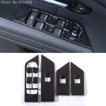 Car Window Lift Switch Button Frame Cover Trim 4pcs Carbon Fiber Style ABS Auto Accessories For Land Rover Range Rover Evoque 2024 - buy cheap