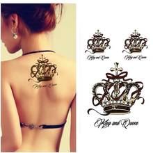 Black King Luxury Crown Tattoos Women Arm Sticker Waterproof Temporary Tattoo Flash Body Art Painting Queen Crowns Sex Products 2024 - compre barato