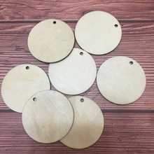 50pcs  hign quality natural plywood circle wooden discs laser cut wood decorations wood slices 2024 - buy cheap