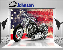 Fondo para fotografía de motocicleta con bandera americana, telón de fondo para fiesta con impresión de ordenador de alta calidad, color negro, Fondo de estudio 2024 - compra barato