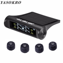 YASOKO TPMS система контроля давления в автомобильных шинах ЖК-дисплей 4 внешних датчика температуры и давления монитор солнечной энергии 2024 - купить недорого