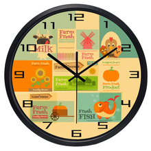 Reloj de pared Retro Farmer Fishing para niños y niñas, rompecabezas mediterráneo de dibujos animados 2024 - compra barato
