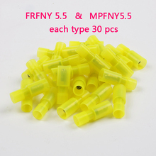 FRFNY5.5 MPFNY 30 комплектов, цилиндрический нейлоновый латунный, женский, мужской, изоляционный соединитель провода, обжимной терминал, FRFNY + строгий 2024 - купить недорого