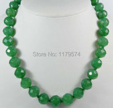 Charming 10mm Faceted Round Aventurine Necklace Hand Made Natural Stone Fashion Jewelry Making Design Christmas gifts 18"  W0307 2024 - buy cheap