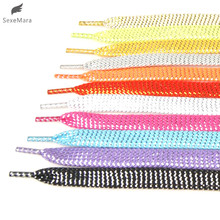 2Pairs 110 CM Women Flat Golden Silver Shoe Laces Super Long Daily Party Camping Shoelaces Growing Canvas Strings Flat Laces 2024 - buy cheap