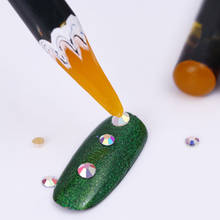 1Pc Wood Picking Up Wax Pen Nail Rhinestone Picker Up Dotting Pen Easily Colorful  Nail Art Tool Random Color 2024 - buy cheap