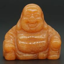1.1 Inch Natural Gemstone Red Aventurine Maitreya Buddha Stone carved Figurine Crafts Lucky Chakra Healing Reiki 2024 - buy cheap