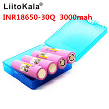 4PCS LiitoKala 100% original New  INR 18650 battery 3.7V 3000mAh INR18650 30Q li-ion Rechargeable Batteries 2024 - buy cheap