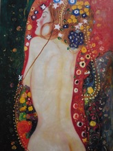 Pintura al óleo de las serpientes del mar Gustav Klimt, hecha a mano, 36x24, no es una impresión, 100% 2024 - compra barato