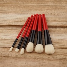 Brand 6Pcs Blush Makeup Brushes Set Red Color Wood Handle White Hair Cosmetic Brush Foundation Eyeshadow Eyeliner Lip Brush Kits 2024 - buy cheap