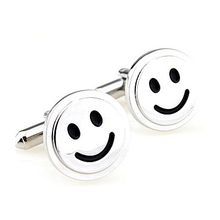 C-MAN Luxury shirt smiling face cufflink for mens Brand cuff buttons cuff links High Quality abotoaduras Jewelry 2024 - buy cheap