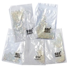 Super Glitter S3-S8 1440pcs/Bag Crystal Nail Art Rhinestones Flatback Clear Non Hot Fix Rhinestones Glue On Nail Art Decorations 2024 - buy cheap