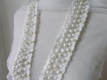 Ivory White Pearl Bead Beaded Trims Sew On Collar Mesh Ribbon 4cm Wide For Bridal Sash, Jewelry Headpiece DIY Dress Belt 2024 - buy cheap