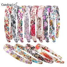 Diademas con estampado de flores para niña y mujer, accesorios de bandas para el cabello de 2cm, cinta ancha Floral, accesorios de bandas para el cabello de satén, 12 Uds. 2024 - compra barato