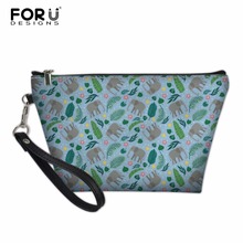 FORUDESIGNS Elephant Small Cosmetic Bag Women New Travel Organizer Beautycase Makeup Case Pouch Make Up Box Toiletry Handbag 2024 - buy cheap