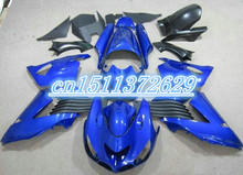 Dor-venda quente abs carenagens para kawasaki ninja zx14 2006-2011 kit carenagem zx14r 06-11 azul chamas preto d injeção 2024 - compre barato