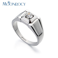 MOONROCY Свадебные кольца с цирконием, 1 карат, модные ювелирные изделия, мужские обручальные кольца с австрийским кристаллом 2024 - купить недорого