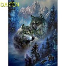 Full Round Diamond embroidery Full Square Diamond mosaic  wolves eagle mountain pine tree 5D DIY Diamond painting Cross stitch 2024 - buy cheap