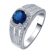 Hd aaa + joias clássicas misturadas verde azul vermelho zircônia cúbica anéis cor de prata presente para mulheres aliança de casamento para distribuição 2024 - compre barato