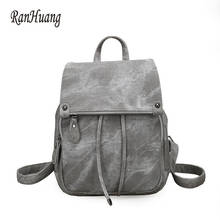 RanHuang Preppy Style Women's Backpack PU Leather Fashion Backpack School Bags For Teenage Girls Pink Rucksacks mochila feminina 2024 - buy cheap