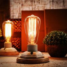 Vintage White Ceramics Wooden Base Table Lamps with On/off Switch E27 Base (No Bulb) Industrial Desk Light for Home Decor 2024 - buy cheap