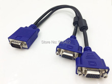 Адаптер VGA 1 Male-Dual 2 VGA Female, сплиттер для компьютера, ЖК-ТВ, видео кабель 2024 - купить недорого