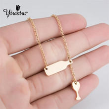 yiustar Lovely Bottle Wine Cup Long Chain Pendant Necklace Women Office Lady  Jewelry Bijoux Gifts Beer Party Gift 2024 - buy cheap